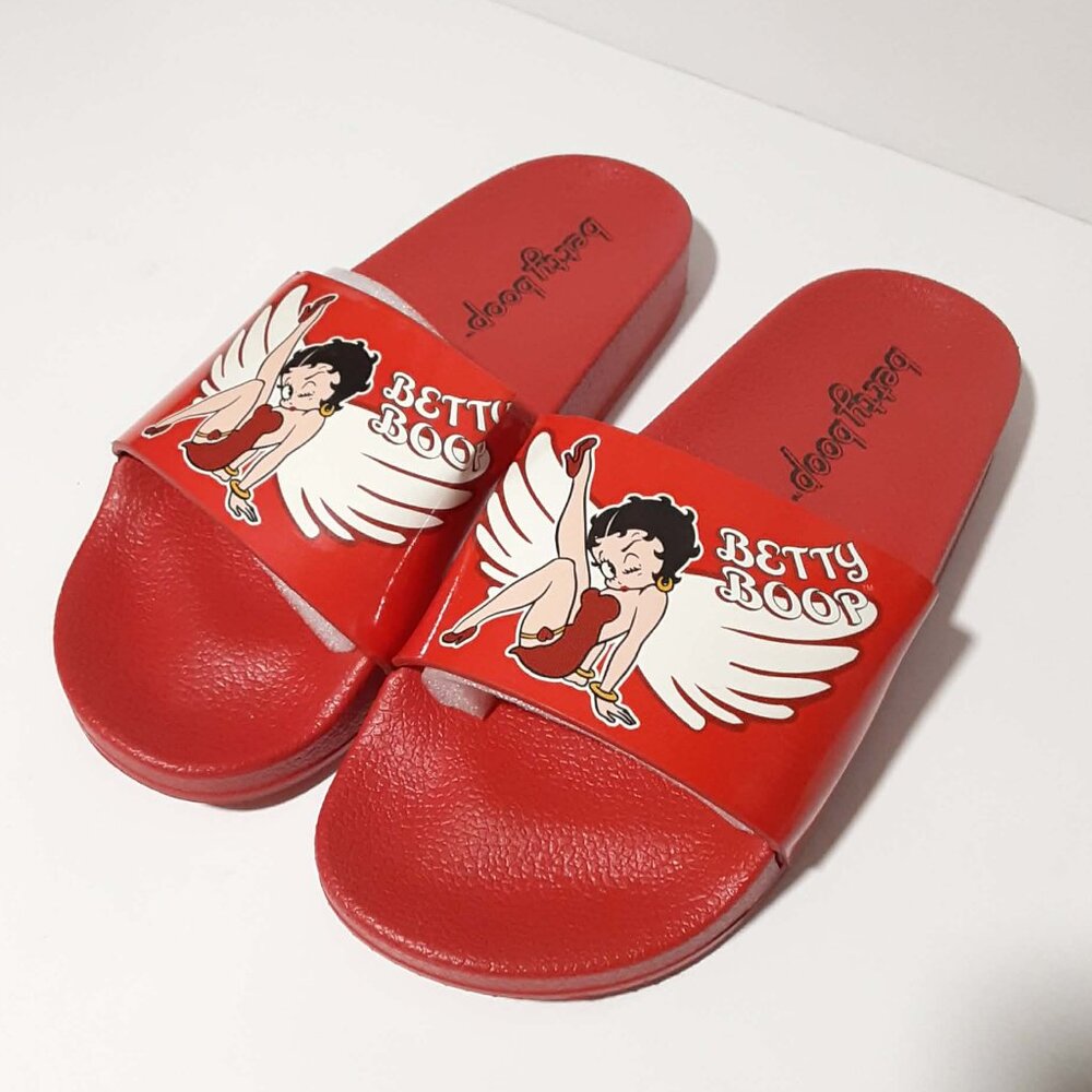 ♥ BETTY BOOP Flip Flops Sandals Thongs Red Angel Wings NEW NWOT Womens 7 ♥ - Picture 5 of 10